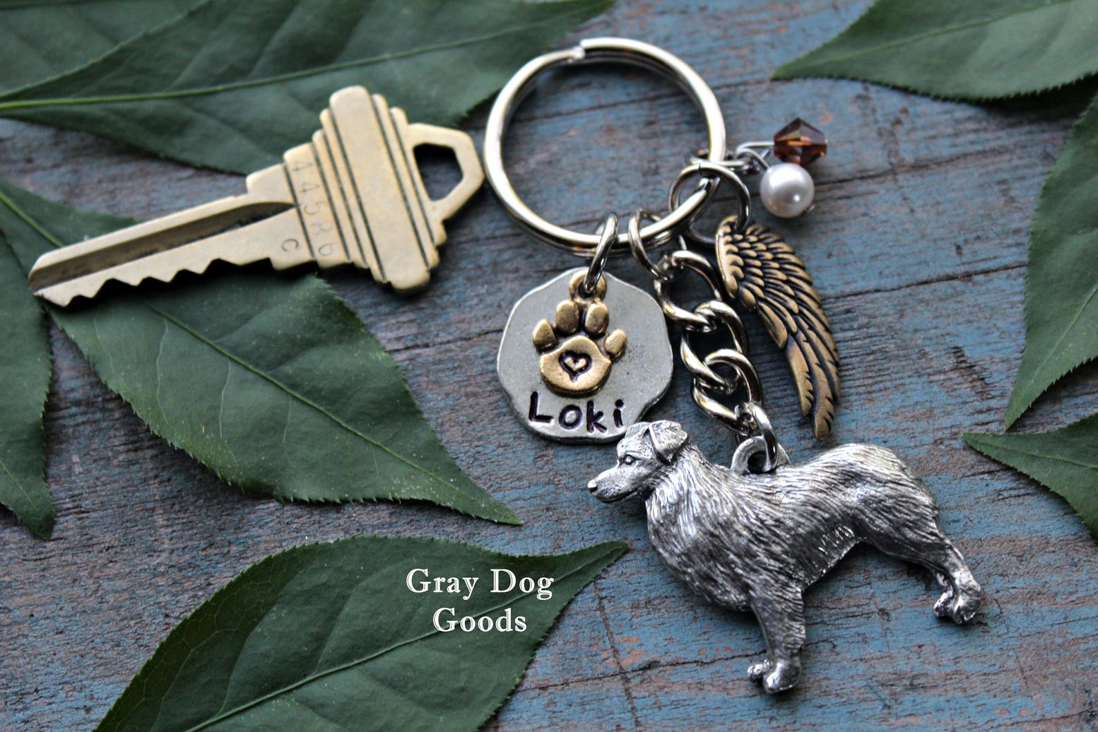 Australian Shepherd Memorial Keychain Pet Memorial Keychain Etsy