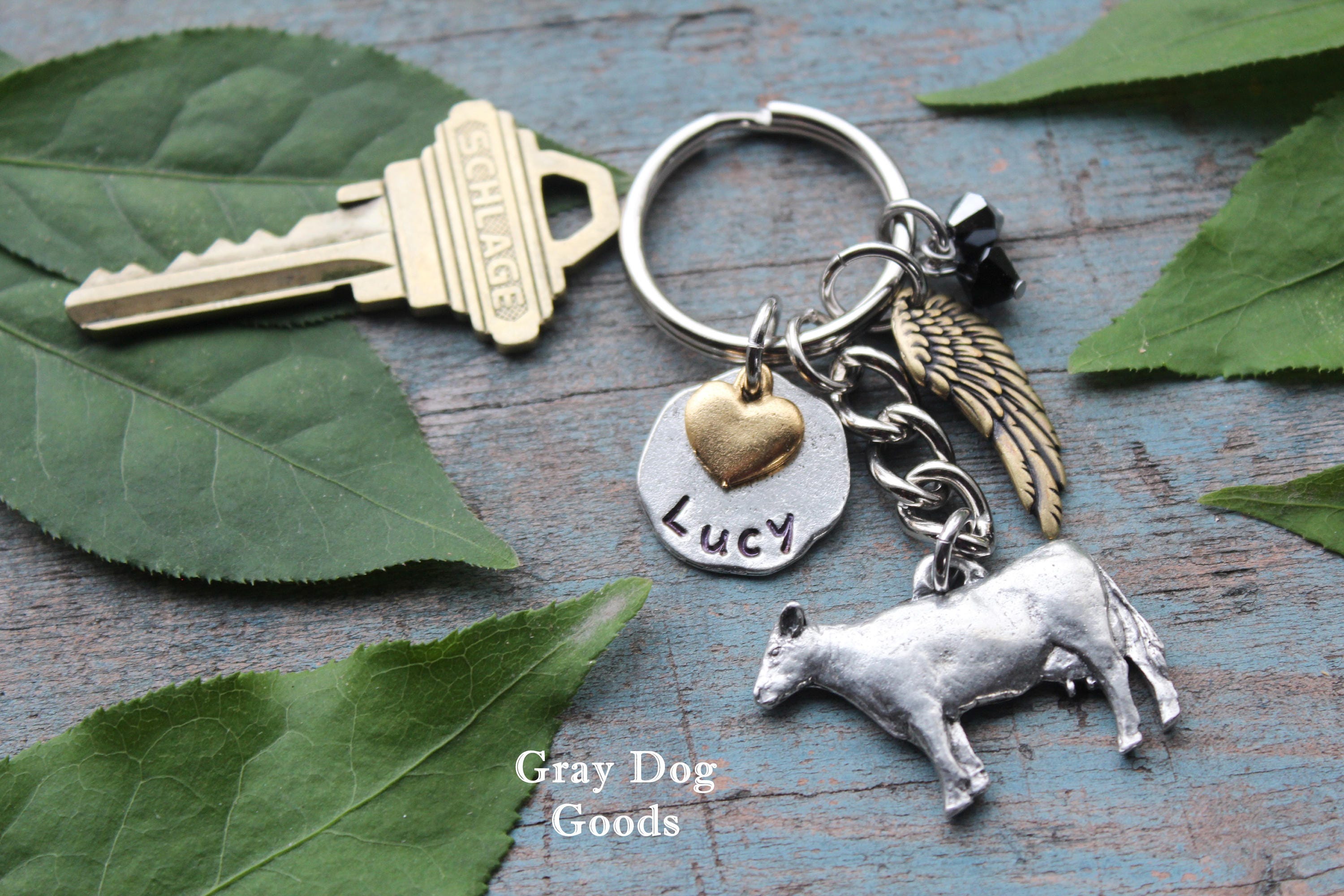 Cow Memorial Key Chain Pet Memorial Key Chain Cow Key Chain Etsy