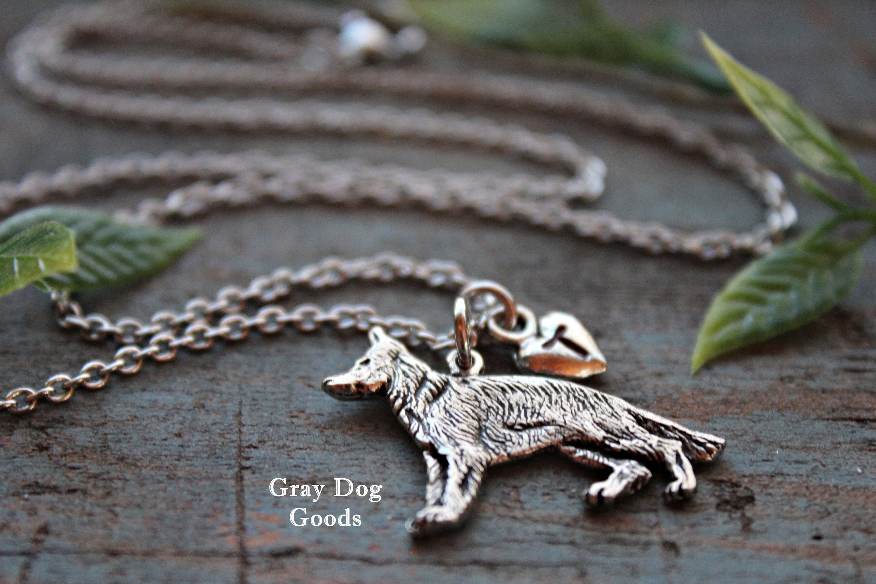 Gold German Shepherd K9 Dog Pendant Necklace | Gold German Shepherd K9 Dog Pendant  Necklace