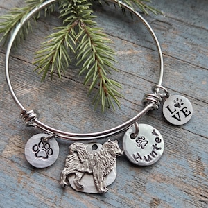 Siberian Husky Bracelet, Husky Jewelry, Personalized Dog Bracelet, Husky Mom