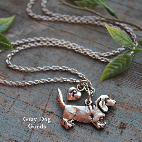 Basset Hound Necklace, Basset Hound Jewelry, Personalized Basset Hound, Basset Hound Sympathy Gift