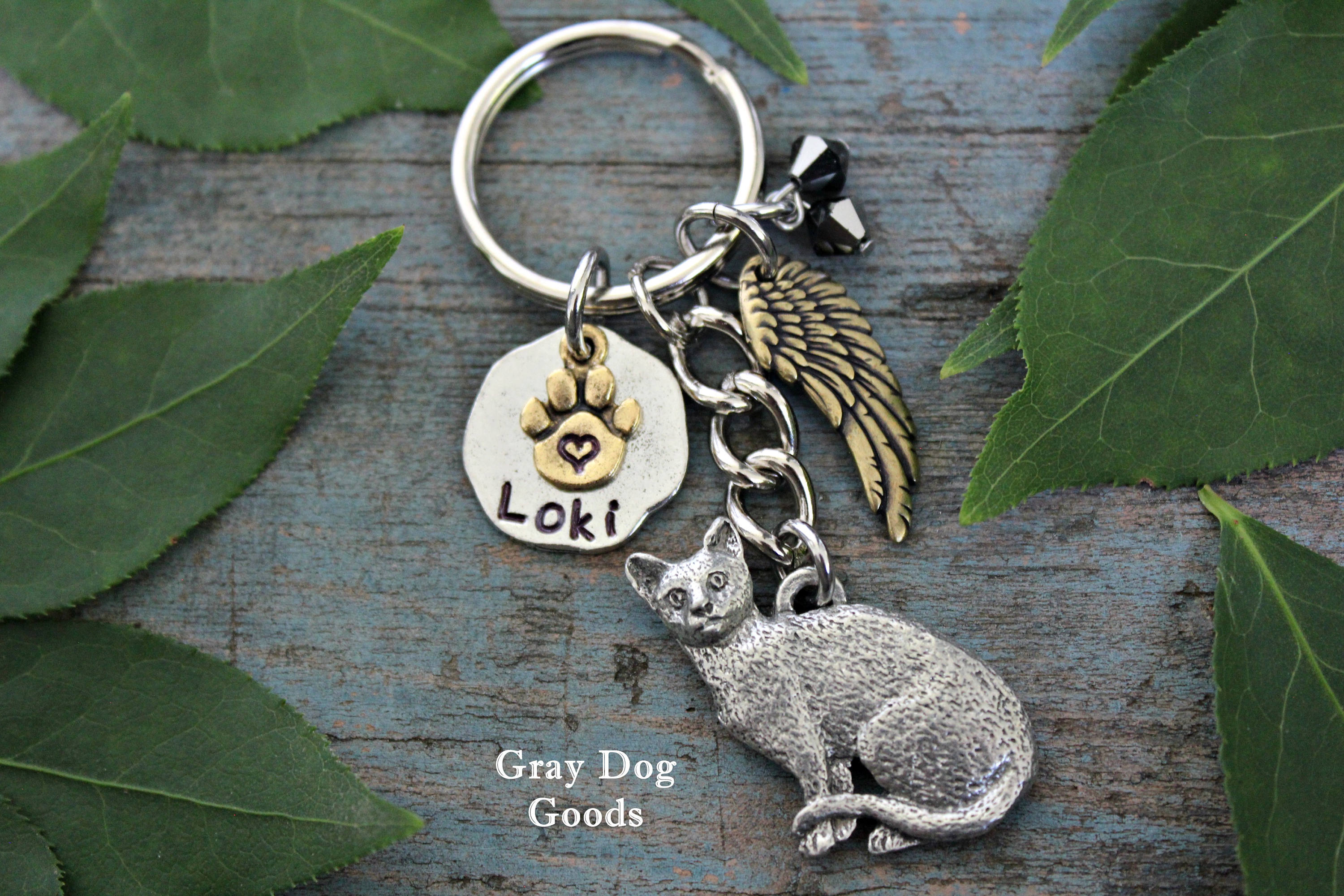 Cat Memorial Key Chain Pet Memorial Key Chain Cat Key Chain Etsy