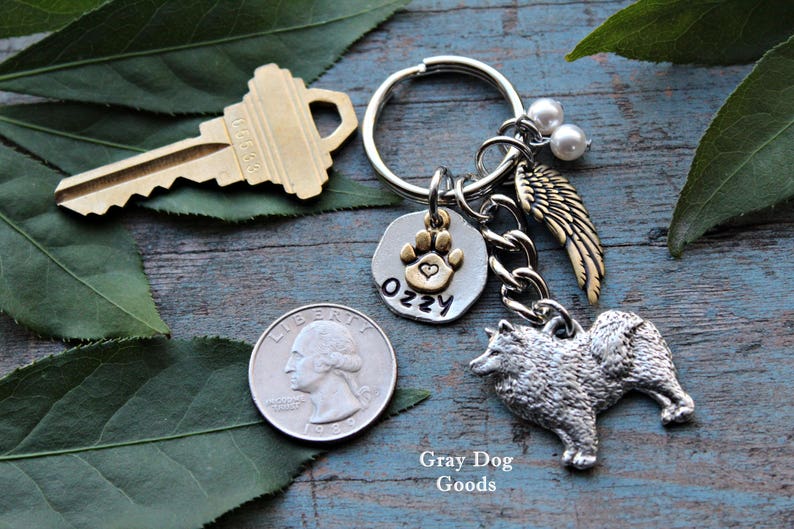 Samoyed Memorial Key Chain, Pet Memorial Key Chain, Samoyed Key Chain ...