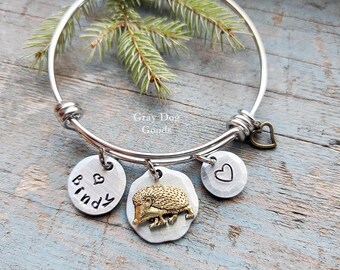 Hedgehog Bracelet, Hedgehog Jewelry, Pet Hedgehog, Gift for Hedgehog Mom, Pet Memorial Jewelry