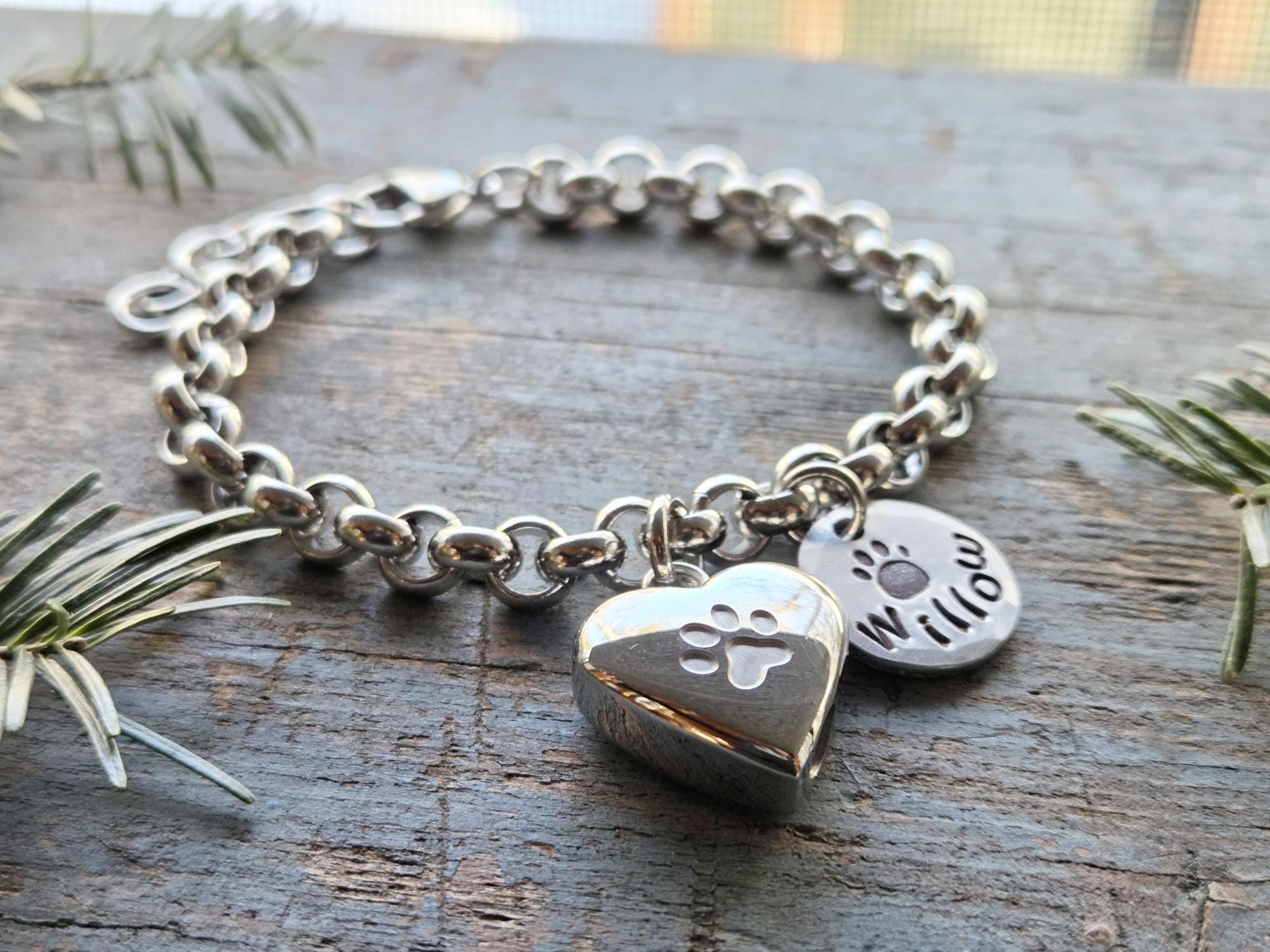 Pet Cremation Urn Bracelet, Dog or Cat Memorial Bracelet - Etsy