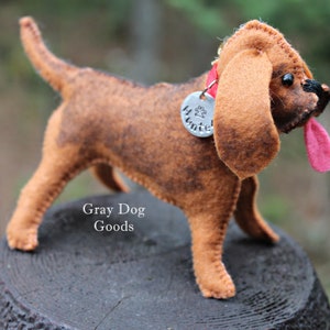 Bloodhound Ornament, Personalized Dog Ornament, Hound ornament, Hand-Stitched Limited Edition Felt Dog Ornament