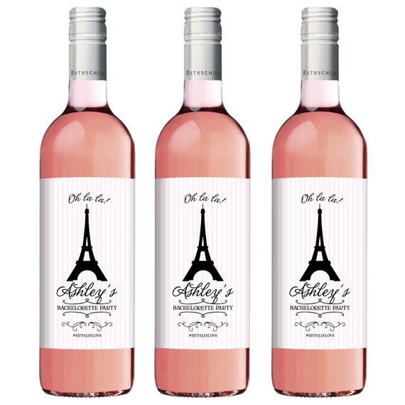 Paris Eiffel Tower Party Theme Wine Labels Sweet 16 Birthday Etsy