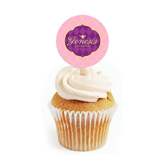 Arabian Nights 2 Inch Round Cupcake Toppers Genie Aladdin Etsy