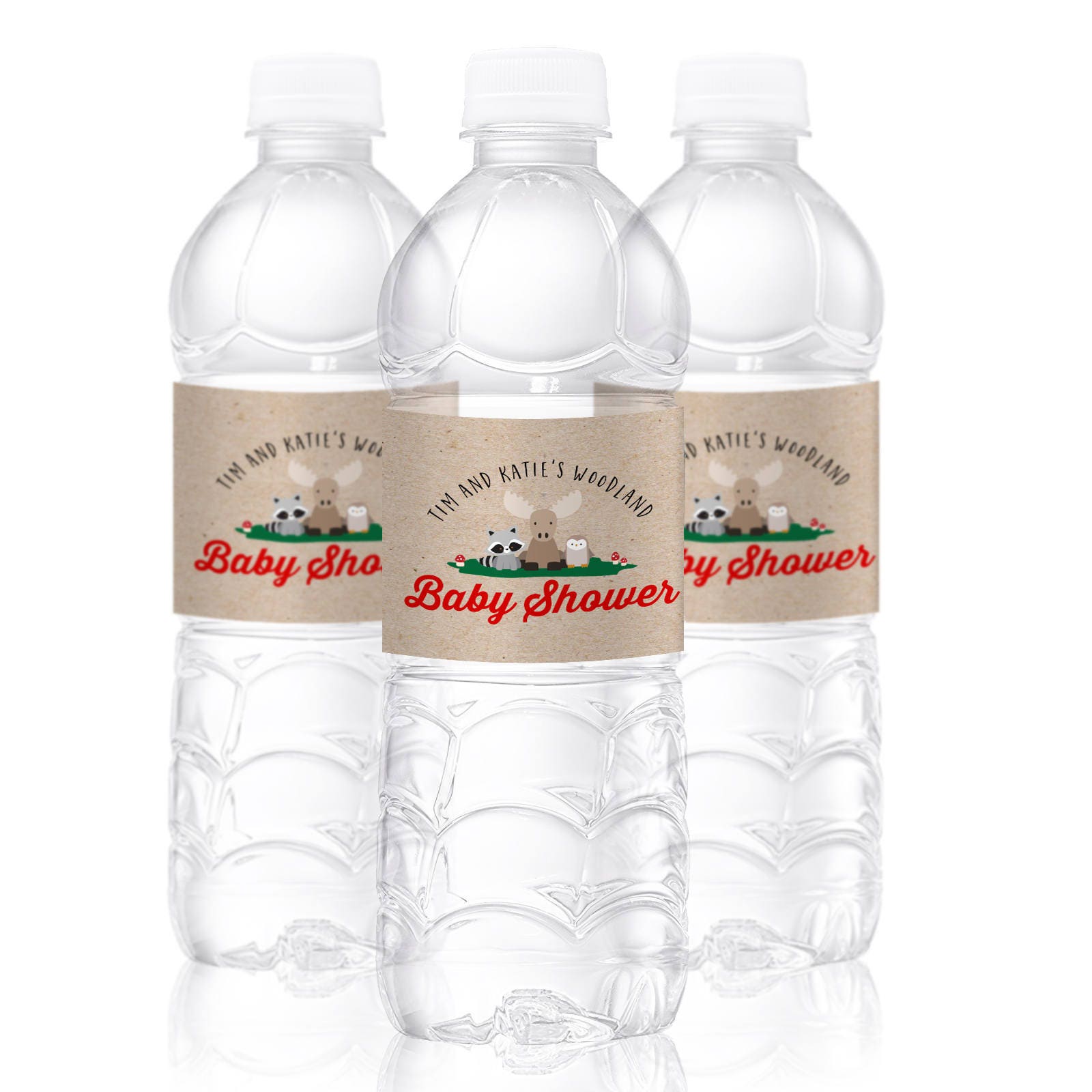 Owl baby shower water bottle labels