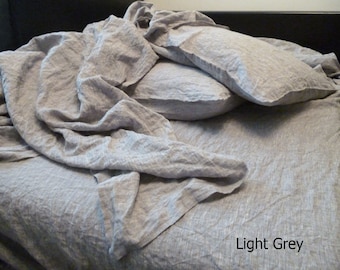 LINEN SHEET SET with two pillowcases linen bed sheets Twin Full Double Queen, King linen bedding sheets