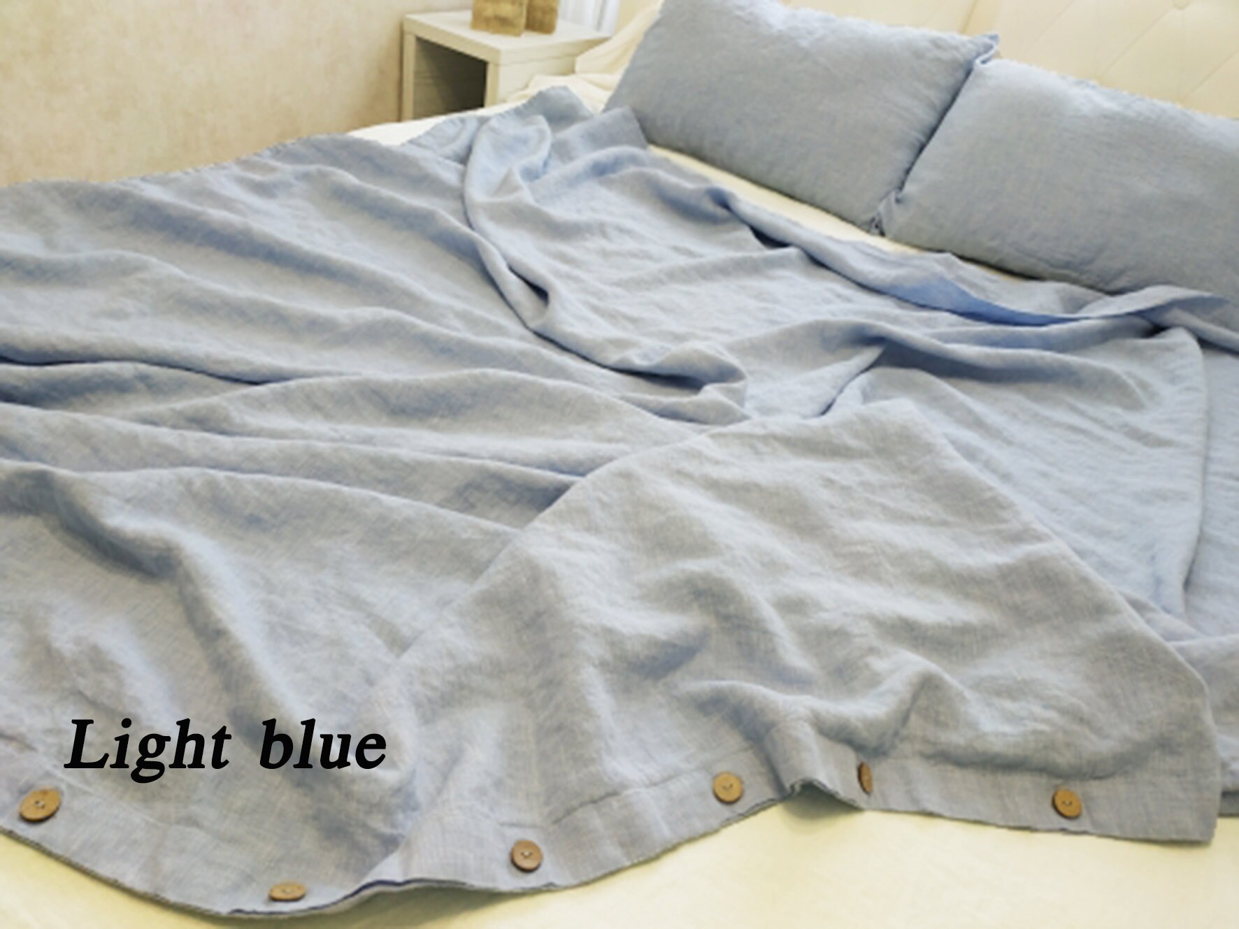 LINEN DUVET COVER Duvet Cover Buttons Closure Full/queen King Etsy