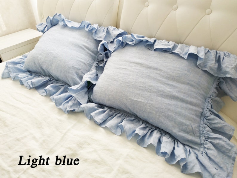 Ruffle LINEN PILLOWCASE With Ruffles on each sides Ruffled Etsy