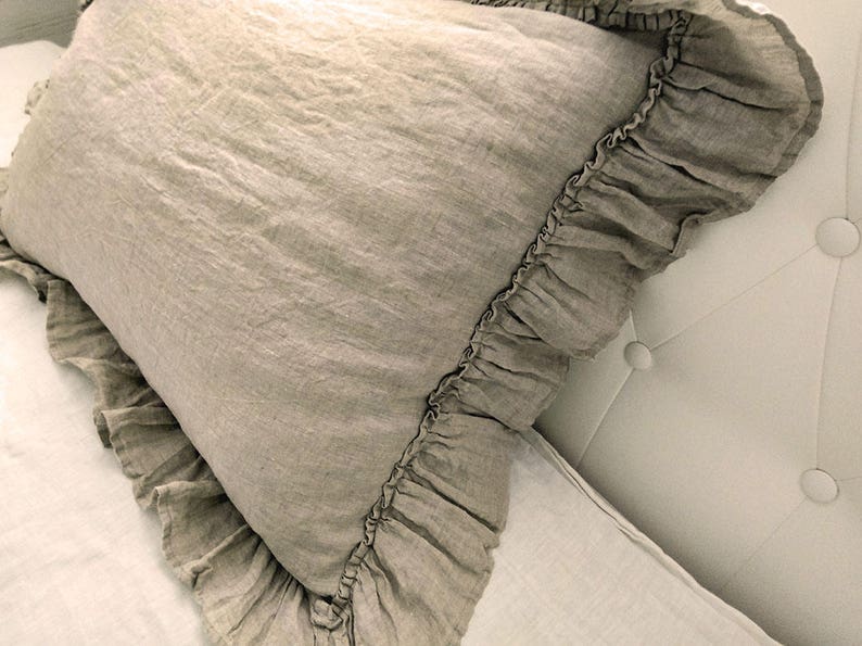 Ruffle LINEN PILLOWCASE With Ruffles on each sides Ruffled Etsy