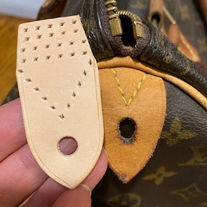 Bolsa de luxo em couro Vachetta natural real, substituição de aba lateral de couro com vinco na borda