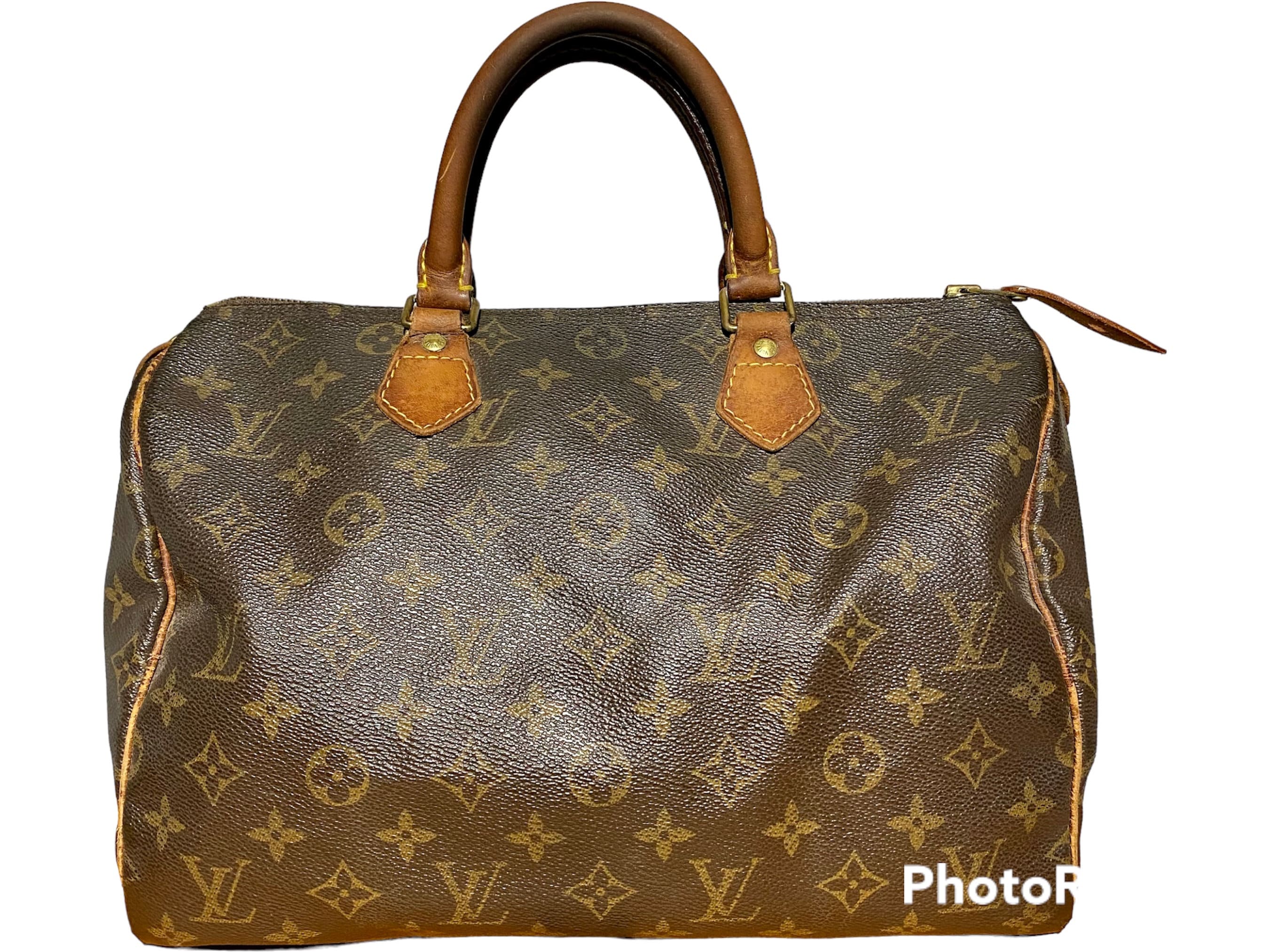 LOUIS VUITTON Braided Speedy 30 Damier Azur Satchel Bag White