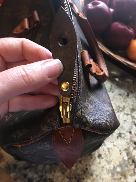 Real Natural Brown Vachetta Leather Luxury Handbag Zipper Pull 