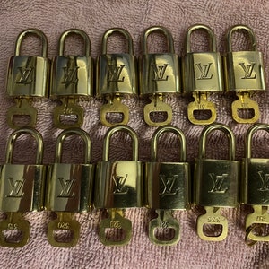 Authentic Vintage Louis Vuitton Lock & Key Set POLISHED BRASS SALE!