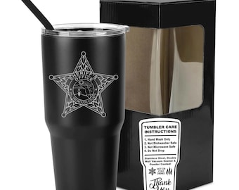 Hillsborough County Sheriff's Office Personalized 30oz. Tumbler with Optional Handle (Local Pickup/Drop-off Only)
