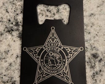 Hillsborough County Sheriff's Office Personalized Credit Card Bottle Opener (Local Pickup/Drop-Off Only)