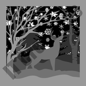 Winter Shadow Box; Cricut Digital Files