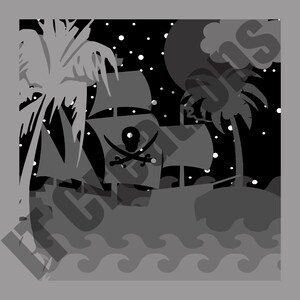 Pirate Shadow Box; Cricut Digital Files