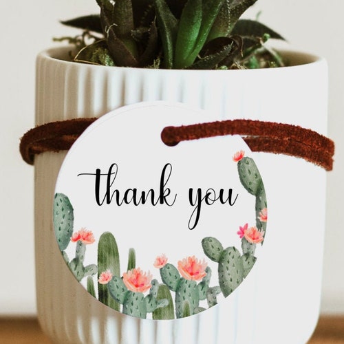 Cactus Thank You Stickers Favor Tags Favor Labels Printable Etsy