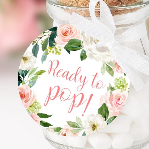 Pink Ready to Pop Stickers Printable Tags Baby Shower Favors - Etsy