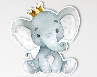 PRINTABLE Elephant Centerpieces Elephant Cake Topper Elephant Cutout Boy Baby Shower Decorations NOT Editable A84 C77