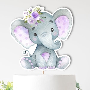 Purple and teal elephant baby shower decorations best sale