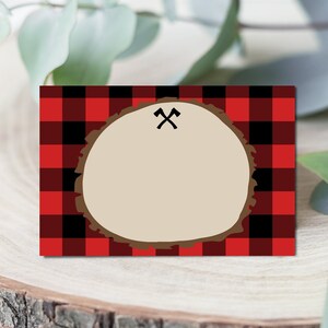 Buffalo Plaid Food Labels Place Cards Template Editable Buffet - Etsy