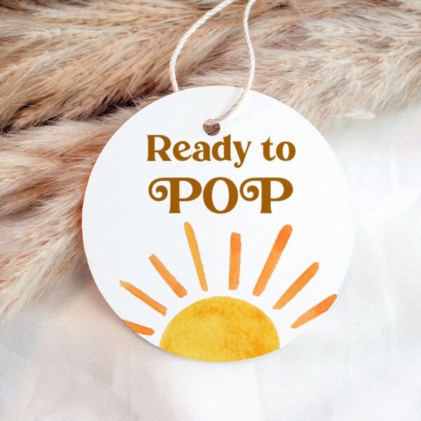 Sunshine Ready To Pop Stickers You Are My Sunshine Here Comes The Sun Baby Shower Popcorn Bag Favor Tags Printable NOT Editable 0118