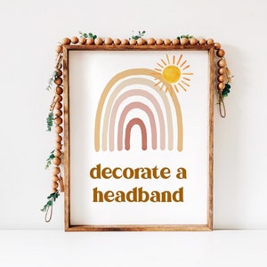 Decorar un letrero de diadema Rainbow Baby Shower Aquí viene el sol Baby Shower Sunshine Baby Shower Imprimible NO editable 0118