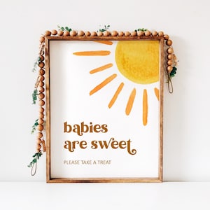 Sun Baby Shower Babies Are Sweet Sign You Are My Sunshine Retro Here Comes The Son Baby Shower Decor Printable NOT Editable C12