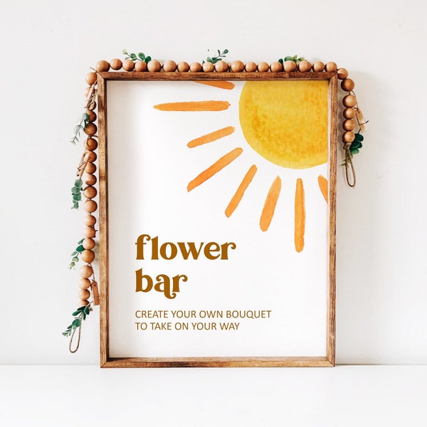 Sun Baby Shower Flower Bar Sign You Are My Son Shine Here Comes The Son Baby Shower Make A Bouquet Sign Printable NOT Editable 0118
