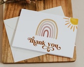 Editable Sunshine Rainbow Thank You Card Template Printable Corjl 0118