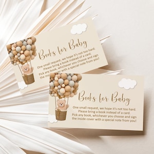 Ours en forme de livres pour bébé carte Baby Shower We can Bearly Wait Baby shower apporter un livre carte imprimable ours brun non modifiable C14