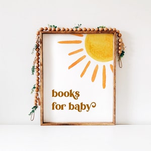 Sunshine Books For Baby Sign Eres mi Sunshine Baby Shower Aquí viene el sol Boho Baby Shower Sign Imprimible NO Editable 0118