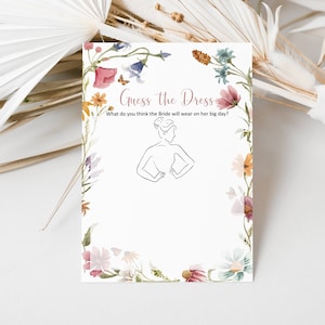 Wildflower Bridal Shower Guess The Dress Game Floral Bridal Shower Garden Tea Party Bridal Shower Game Printable NOT Editable 0123