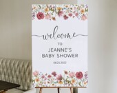 Custom Wildflower Welcome Sign Wildflower Baby Shower Baby In Bloom Baby Shower Floral Baby Shower Welcome Poster Printable File 0123