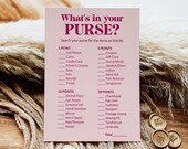 What's in Your Purse Game Pink and Red Bridal Shower Retro Bridal Shower Game Printable Bold Fuchsia NOT Editable B1 Il_170x135