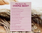 Who Knows The Couple Best Game Pink and Red Bridal Shower Retro Bridal Shower Couples Shower Game Printable Bold Fuchsia NOT Editable B1 Il_170x135