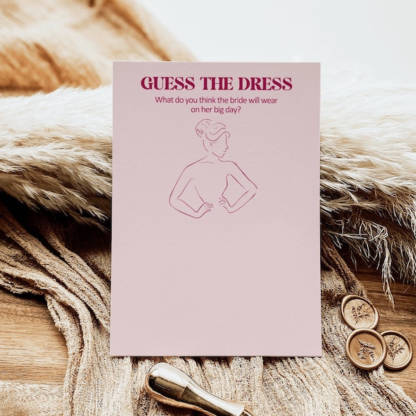 Guess The Dress Game Retro Pink Bridal Shower Valentine Bridal Shower Game Wedding Shower Game Printable NOT Editable B1