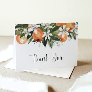 Citrus Danke-Karte Boho Orange Themed Dankeschön-Notizkarte Printable 0125