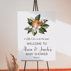 &quot;Cutie Willkommensschild &quot;&quot;Citrus&quot;&quot; Baby Shower Willkommensschild Orange Themen Gender Neutral Baby Shower Dekor druckbares Schild 0125.&quot;