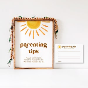 Sun Babyshower Ouderschapstip Kaart en bord Advies voor ouders Here Comes The Son Babyshower Sunshine Babyshower Afdrukbaar, NIET bewerkbaar 0118