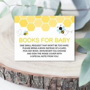 Livres de baby shower abeille pour bébé Apportez un livre demande d'insertion bourdon baby shower de maman à abeille non modifiable C61
