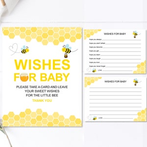 Carte de voeux de bébé et jeu de baby shower bourdon imprimable Cartes de voeux de bébé non modifiables C61