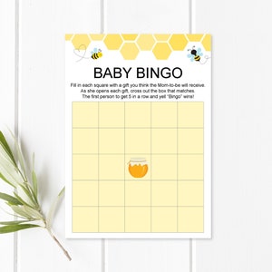 Baby bingokaarten Bumble Bee babyshower spel lege bingo afdrukbare mama aan bij Bumble Bee spel afdrukbare niet bewerkbare C61