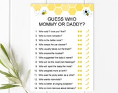 Guess Who Mommy or Daddy He Said or She Said Baby Shower Game Bumble Bee Baby Shower Game Printable NOT Editable C61 Il_170x135