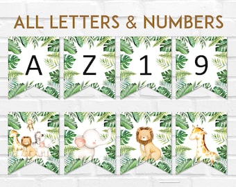 jungle safari animals banner jungle baby shower banner etsy